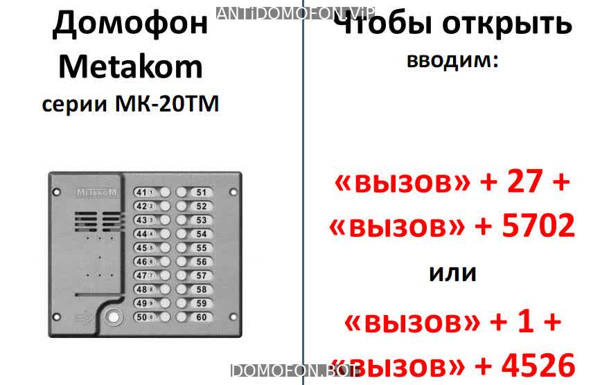 Vizit домофон код открытия